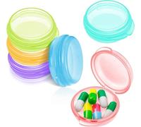 6Pcs Colorful Small Pill Organizer Mini Macaron Shape Storage Box Case Container Medicine Storage Earplug Case for Daily use