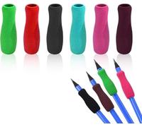 6Pcs Colorful Special Supplies Foam Pencil Grips Soft Foam for Adults, Open Slip Insert Pen Paint Brush Holder Ergonomic Right Left-Handed Use for Handwriting, Drawing, Counter Pens