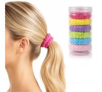 6Pcs Colorful Terry Cloth Hair Ties, Soft Towel Fabric No Crease Elastic Ponytail Holders, Cute Rainbow Hair Accessories