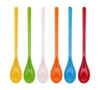 6Pcs Colourful Long Plastic Spoons, Reusable Cutlery, Perfect for Ice Cream, Desserts, Sundaes, Latte Glasses, and Everyday Use