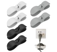 6pcs Command Cord Bundler Cable Wrapper for Appliances, Kitchen Power Cord Organizer, Self Adhesive Cable Organiser Clips, Gray/Black/White, 10.5 x 3 x 3 mm