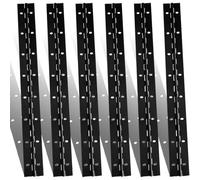 6PCS Continuous & Piano Hinges 16Inch with Holes, 0.04”Thick Stainless Steel 304 Heavy Duty Black Piano Hinges, 1.2" Open Width Continuous Hinge for Cabinets Boat Marine Door, Mailbox, Storage Boxes