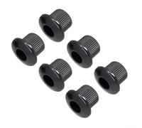 6pcs Conversion Bushings for Guitar Tuners 10mm Adapter Ferrules Fit Keys to 3/8 Inch Holes Black or Chrome Set(Black)