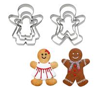 6Pcs Cookie Moulds Stainless Steel Gingerbread Man Biscuit Cutter Boy and Girl Shapes Cookie Cutters Set Biscuit Pastry Cutters Cake Cutter for Baking Cake Pastry Holiday Decoration