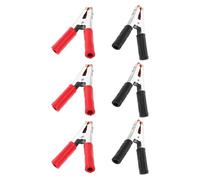 6pcs Copper Alloy Battery Charger Clamps for Car Engine Boosting | Strong Bite Force, Fine Conductivity, for Power Supply Terminals, Batteries, Garage Maintenance, Laboratory Applications