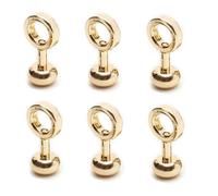 6PCS Copper Zipper Insert Buckle Zipper Gap Buckle Connector Clip DIY Bag Chain Strap Clips for Handbag Pouch Wallet Making(Light Gold)