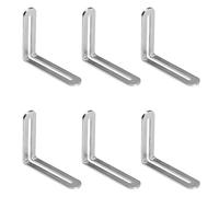 6pcs Corner Brackets,Stainless Steel L Brackets Adjustable Angle Corner Brace 80*80mm, Sliver Slotted Brace for Furniture Connectors
