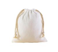 6pcs Cotton Muslin Hanging Pocket Towel Pouch Drawstring Large Size Diaper Storage Bag for Laundry, Travel(Color-10)