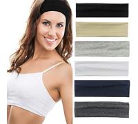 6pcs Cotton Sports Hairband for Women Girls, Nonslip HeadBand，Stretchy Elastic Solid Headbands, Headbands with Strong Hold，Suitable for Yoga, Pilates, Running, Cycling