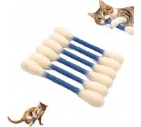 6PCS Cotton Swabs Cat Toys with Catnip, Giant Kitten Chew Sticks Cat Toys, Interactive Fun Felt Kitty Kicker Toy Sticks, Boredom Relief Gift (Blue)