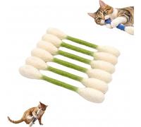 6PCS Cotton Swabs Cat Toys with Catnip, Giant Kitten Chew Sticks Cat Toys, Interactive Fun Felt Kitty Kicker Toy Sticks, Boredom Relief Gift (Green)
