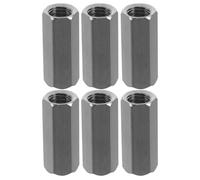 6pcs Coupling Nut M8 X 1.25 Hex 25mm Threaded Connector | Double Ended Design, Full Internal Threading, Tool Friendly Grip, for M8 Rods, Equipment Overhaul and Maintenance