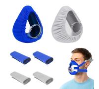 6pcs CPAP Mask Liners Pressure Mark Pads, Soft Reusable Face Cushion Covers | Reduces Air Leaks, Fits Most Full Face Sleep Apnea Masks, Blue and Gray