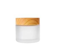 6pcs Cream Bottle Glass Wood Grain Lid 30g Cosmetic Jar 50g Scrub Sub-bottling Portable Travel Packaging Container For Lotion Shampoo(30g)