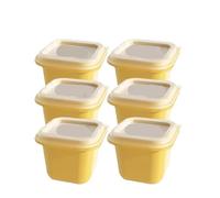 6pcs Creative ice hockey Makers Square ice hockey Moulds Reusable Mini Molds Drink Freezing Gadgets Kitchen Tools(Yellow)