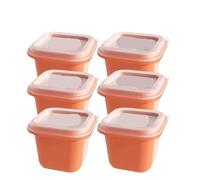 6pcs Creative ice hockey Makers Square ice hockey Moulds Reusable Mini Molds Drink Freezing Gadgets Kitchen Tools(Orange)