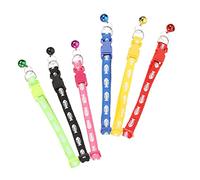 6Pcs Creative Pet Collar Set for Cats and Dogs Adjustable with Bell Adorable Fishbone Pattern for Parties and Photoshoots Design