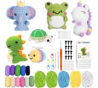 6PCS Crochet Kit for Beginners, Crochet Animal Kits, Various Accessories