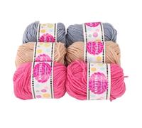 6Pcs Crochet Knitting Yarn, Soft Bright Multi Purpose Yarn for Knitting Machine, Vivid Color Craft Yarn with Premium Skin Friendly Material for Kids Beginners DIY