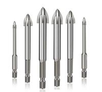 6pcs Cross Triangle Drill Bit 4/5/6/8/10/12MM Brick Tile Wall Wood Punch Hole Opener Drill Bit Tip Utility Tools for Woodworking