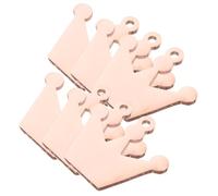 6pcs Crown Shape Blank Dog Tags for Engraving Metal Pet Id Tags Sturdy and Lightweight for Dog and Cat Collars for Crafting and Decoration