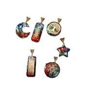 6pcs Crystal Pendant Necklace Jewelry for Women&Men, Reiki Healing Natural Stone，Energy Generator Protector，Colorful Crystal Stone Pendant for Spiritual Healing, and Stress Reduction