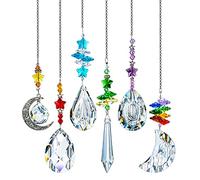 6PCS Crystal Rainbow Suncatchers Chandelier Prism,Hanging Glass Suncatcher for Window Home Garden