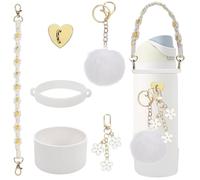 6Pcs Cup Accessories Set for Owala Water Bottle (White, 32oz)