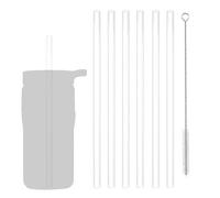 6PCS Cup Straw Compatible with Stanley - Easy to Clean, Transparent Reusable Replacement Straws for Water Bottles, Compatible with 30oz/40oz Stanley Cup, 12in/30cm Length, Includes Cleaning Brush