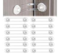 6Pcs Cupboard Locks for Children, Child Locks for Kitchen Cupboards, Transparent Child Safety Cupboard Locks, Without Drilling Strong Adhesive Cabinet Lock for Fridge, Cabinets, Drawers, Door
