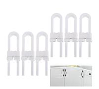 6PCS Cupboard Locks, Sliding Cabinet Lock Baby Proofing Lock Adjustable U Shaped Child Safety Cabinet Lock No Tools No Drilling for Wardrobe Kitchen Bathroom Drawer Fridge Cupboard Door Knob Handle