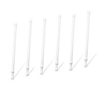 6PCS Curtain Poles 84-150cm Telescopic Tension Curtain Rail No Drill Adjustable Tension Rod Shower Rail Curtain Pole for Kitchen Cupboard Bathroom Window (6PCS White, 84-150cm)
