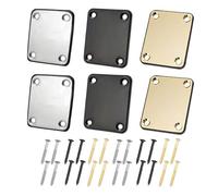 6PCS Curved Bottom Jack Plate, 68 * 55mm Metal Curved Bottom Jack Plate, Output Jack Plate Curved Base Bottom Input Jack Plate For Electric Guitar Parts Accessories