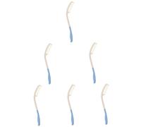 6pcs Curved Handle Comb Disabled People Comb Fading Comb Suit Disabled Comb Patient Comb Long Handle Comb Hand Disabled Hair Brush Disability Hair Brush Elder Equipment Arc Plastic