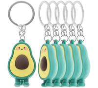 6Pcs Cute Avocado Keychains Set - Fashion Fruit Shaped Key Ring Pendant for Bags Unique Gifts for Friends and Family