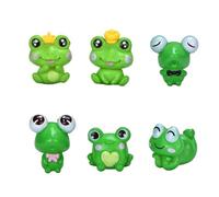 6pcs Cute Cartoon Tiny Frog Figures for Desk Car Decorations