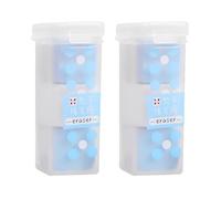 6pcs Cute Cubic Eraser Colorful Disc Eraser Cartoon Eraser Kids Gift Christmas Stocking Stuffer Office Worker