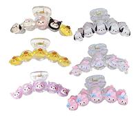 6PCS Cute Hair Claw Clips Transparent Hair Clamps for Women Thin Thick Curly Hair Styling - Strong Hold Hair Accessories