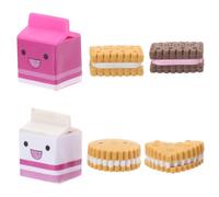 6pcs Cute Rubbers Erasers for Kids, Kawaii Milk Cookies Biscuit Erasers School Stationery Supplies for Game Rewards, Christmas Party Favors, Classroom Prizes