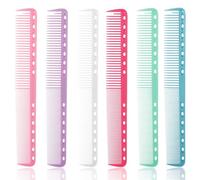 6PCS Cutting Comb 18cm Carbon Barber Comb Styling Anti Static and Heat Resistant Fine Tooth Hair Comb All Purpose Professional Clipper Combs for Man Woman, Hairdressing Comb Pack for Salon and Home