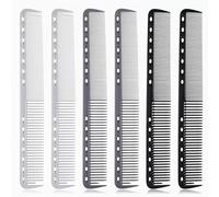 6Pcs Cutting Combs for Hair Stylist Carbon Fiber Comb Carbon Heat Resistance Haircutting Combs Professional Barber Comb Medium and Fine Tooth All Purpose Hair Stylist Clipper Cuts for Salon Man Woman