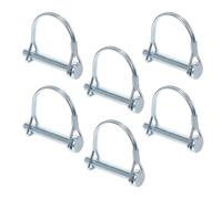 6pcs D Shaped Locking Pin for Trailer Hitch, Heavy Duty Carbon Steel | Silver Finish, Easy Installation and Removal, Wear Resistant Build, for Trailers and Industrial Equipment
