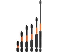 6Pcs D1 Anti-Slip and Shockproof Bits with Phillips Screwdriver Bits, Magnetic Screwdriver Bits Set, Strong Magnetic Impact Screwdriver Set Impact Screwdriver Driver Bits Set (Orange)