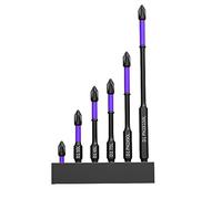 6Pcs D1 Anti-Slip and Shockproof Bits with Phillips Screwdriver Bits, Magnetic Screwdriver Bits Set, Strong Magnetic Impact Screwdriver Set Impact Screwdriver Driver Bits Set (Purple)