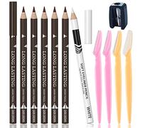 6Pcs Dark Brown Eyebrow Pencil Eyeliner Set, Waterproof Eye Brow Pencil, Easy to Coloromen Women Professional Eyebrow Pencil Smudge Proof Long Lasting Makeup Eye Liners