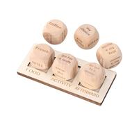 6pcs Date Night Decision Dice, with 1 Base, Activity Decision Dice Food Decider Game Wooden Date Dice Couple Anniversary Fun Gift for Her Him Husband Wife on Birthday Valentine's Day