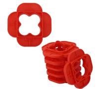 6pcs Deck Board Clamps Spacers, Red 4-in-1 Multi-Size Deck Spacer Tool with 4 Thicknesses 1/16" 1/4" 3/16" 5/32" for Composite PVC Hardwood & Pressure Treated Decking