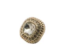 6pcs Decor Luxury Jewel Gold Square Buttons Material Accessory for Outerwear Sewing Needlework Clothing Rhinestones Button for Crafts DIY Sewing Jewelry Making(21.5mm 6pcs)