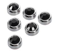 6pcs Decorative Car Air Vent Stickers with Rhinestone Bling Black Abs