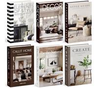 6Pcs Decorative Fake Books Set - Foldable Modern Decor Book Storage Box, Beautiful Cardboard Book Props Suitable for Coffee Tables, Bookshelves, Living Rooms, Bedroom, Office Decoration Display